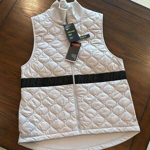 Nike White Quilted Vest